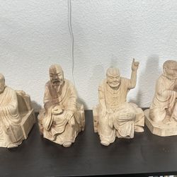 Set Of Wooden Monks