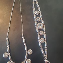 Brighton Silver Art Deco Necklace And Bracelet 