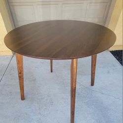 Round Counter Height Dining Table Walnut Finish