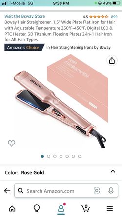 Bcway Hair Straightener 1.5 Wide Plate Flat Iron for Hair with Adjustable  Temperature 250 F-450 F Digital LCD & PTC Heater 3D Titanium Floating  Plates 2-in-1 Hair Iron for All Hair Types