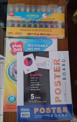 Scribbles 20 count glitter 3D paint and 20 restickable art sheets