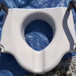 Raised Toilet Seat with Safety Handles –