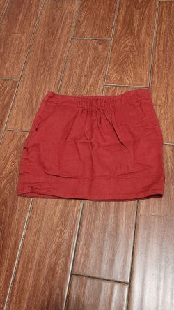 Love 21 Corduroy Mini Skirt Sz S maroon Back Pockets Accent Buttons