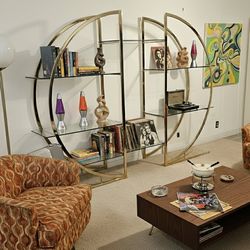 Vintage DIA Brass Etagere- Postmodern/ Mid Century Modern 