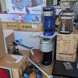 left overs / things from auctions, yard sales and estate sales etc..