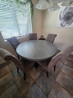 Huge Round distressed Grey dining table