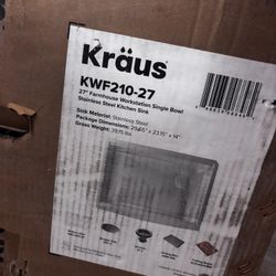 Kraus 27” Farmhouse Stainless Steel Sink 