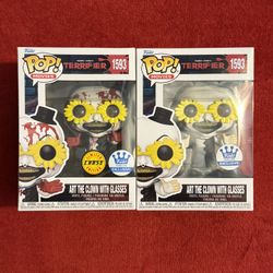Funko Pop Terrifier 3 Art The Clown With Glasses #1593 Funko Exclusive CHASE Set