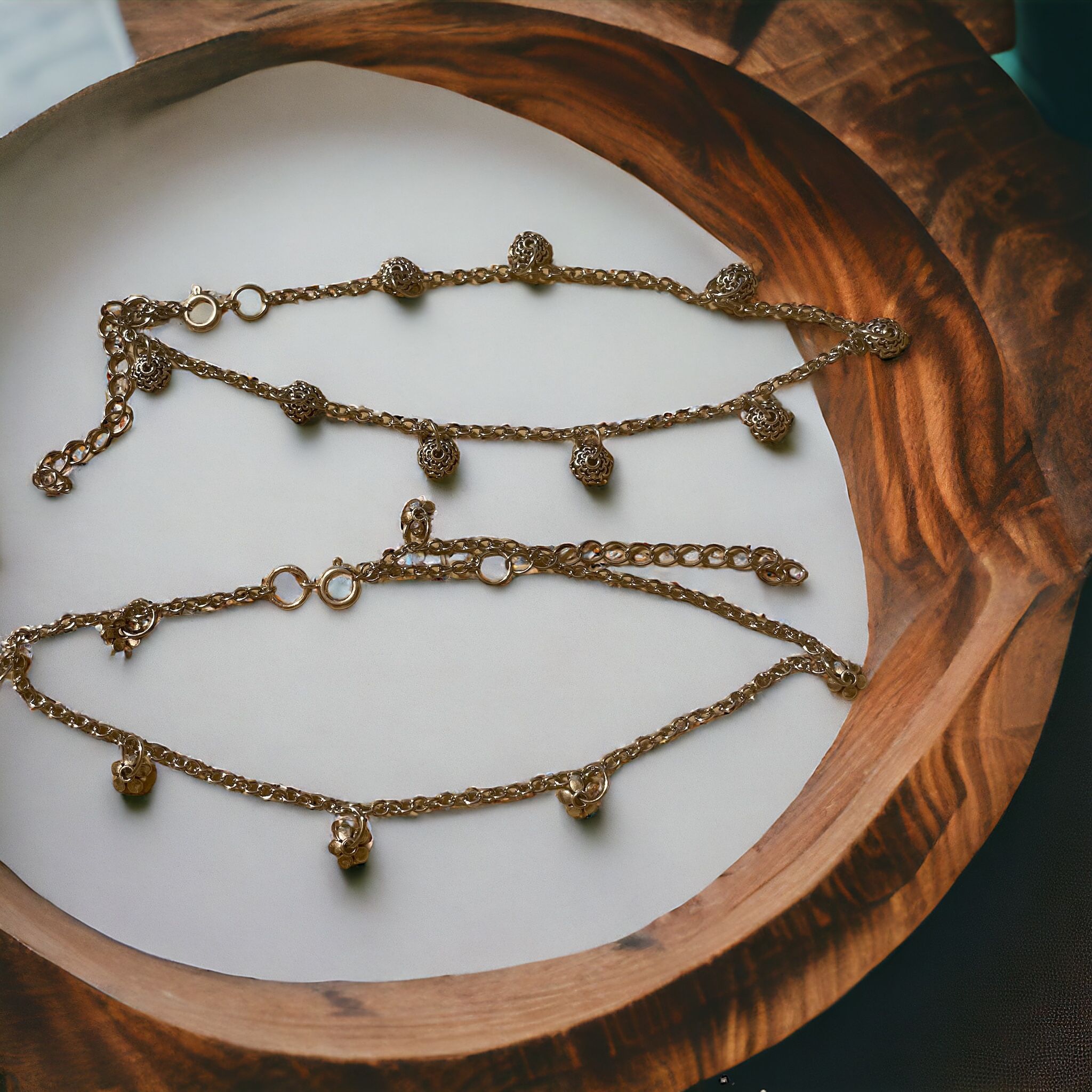 Silver Chain Anklets 