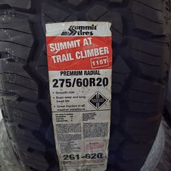 (4) 275/60r20 Summit A/T Tires 275 60 20 Inch AT 33