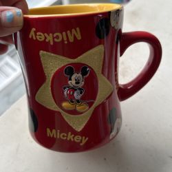 Mickey Glitter Gold Star Mug