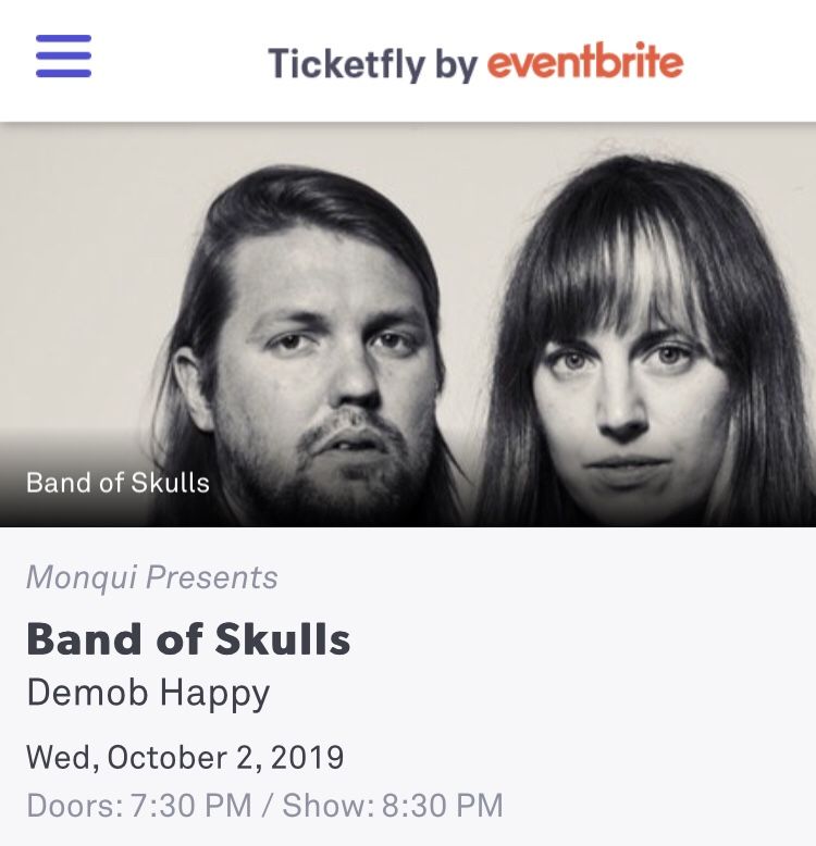 Band of Skulls ticket