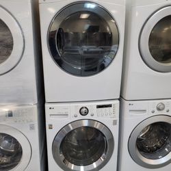 LG Front Load Washer And Stackable Gas Dryer Set 