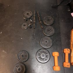 Gym Weights, Rack Set, Black Matts