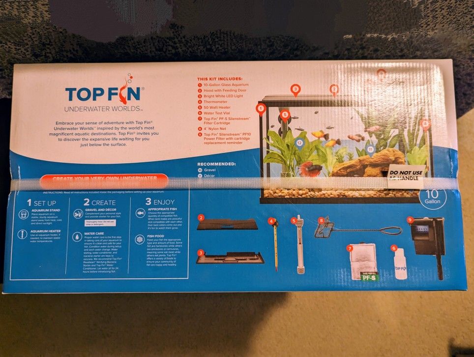 Top Fin Fish Tank Starter Kit 10 Gallon