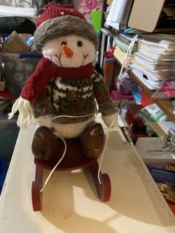 Cute Snowman On A Sled🎄