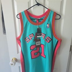 1998/99 RARE SAN ANTONIO SPURS #21 TIM DUNCAN MITCHELL & NESS NBA JERSEY SIZE LARGE