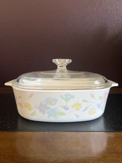 CorningWare Floral Pattern Casserole Dish with Lid