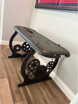 Vintage Industrial Steampunk Gear Table / Machine Base – Unique Conversation Piece