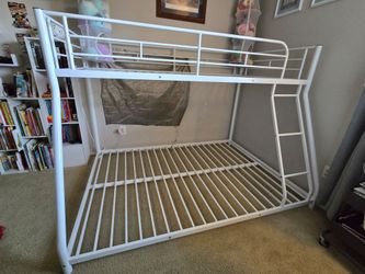 Twin over Full Metal Bunk Bed Frame with Ladder
