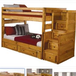 FULL SIZE BUNK BED/ 6 Drawers 