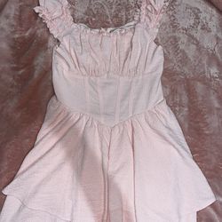 Pink Corset Romper Dress