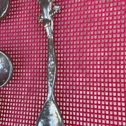 Vintage Pewter Tiny Spoons. And Beautiful Measuring Spoons.