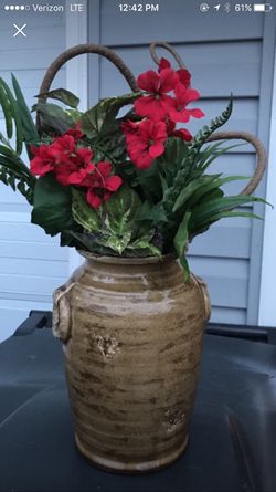 Fake flowered pot