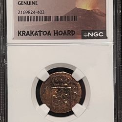 1839 J Netherlands East Indies Cent, Sumatra Island • Utrecht Mint • Dutch Colonial Copper Coin • Krakatoa Volcano Hoard Label • NGC Genuine