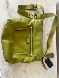 Moss Green bright color Coach Purse in wonderful condition!