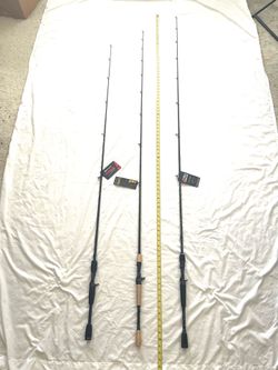 Brand new with tags 6ft , 6.6 and 7ft medium action and medium, heavy action, fishing rods