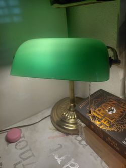 Vintage green glass lamp