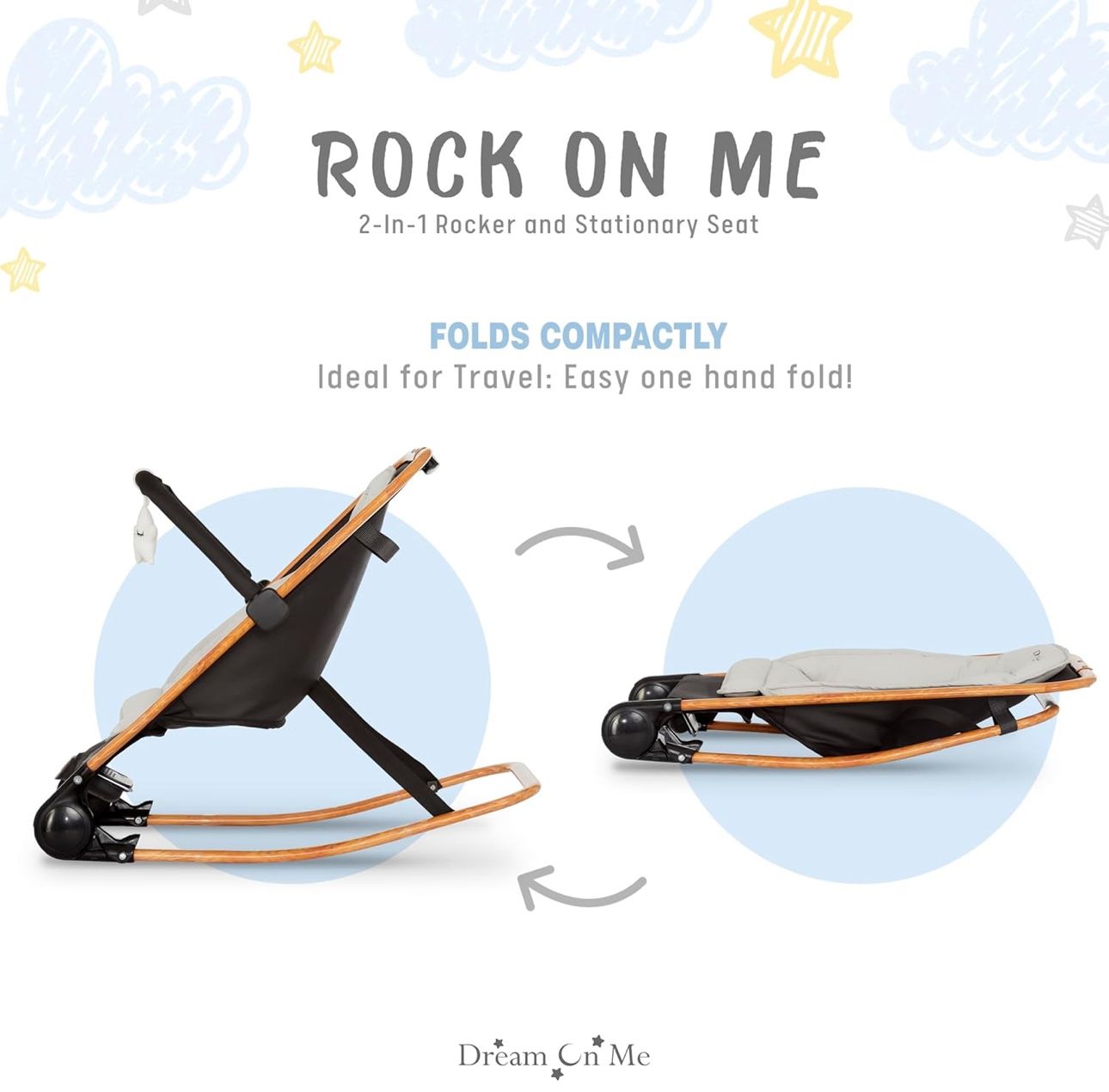 Baby Rocker Seat - Brand New! Easy Fold for Travel