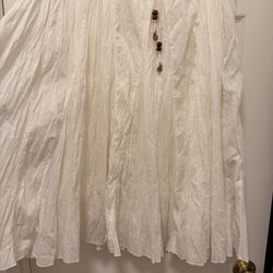 Hollister Women’s Size S Ultra High-Rise White Lacey Tiered Maxi Skirt EUC 