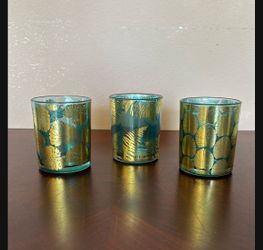 NEW Collection Of Three Bontanical Votive Holders 