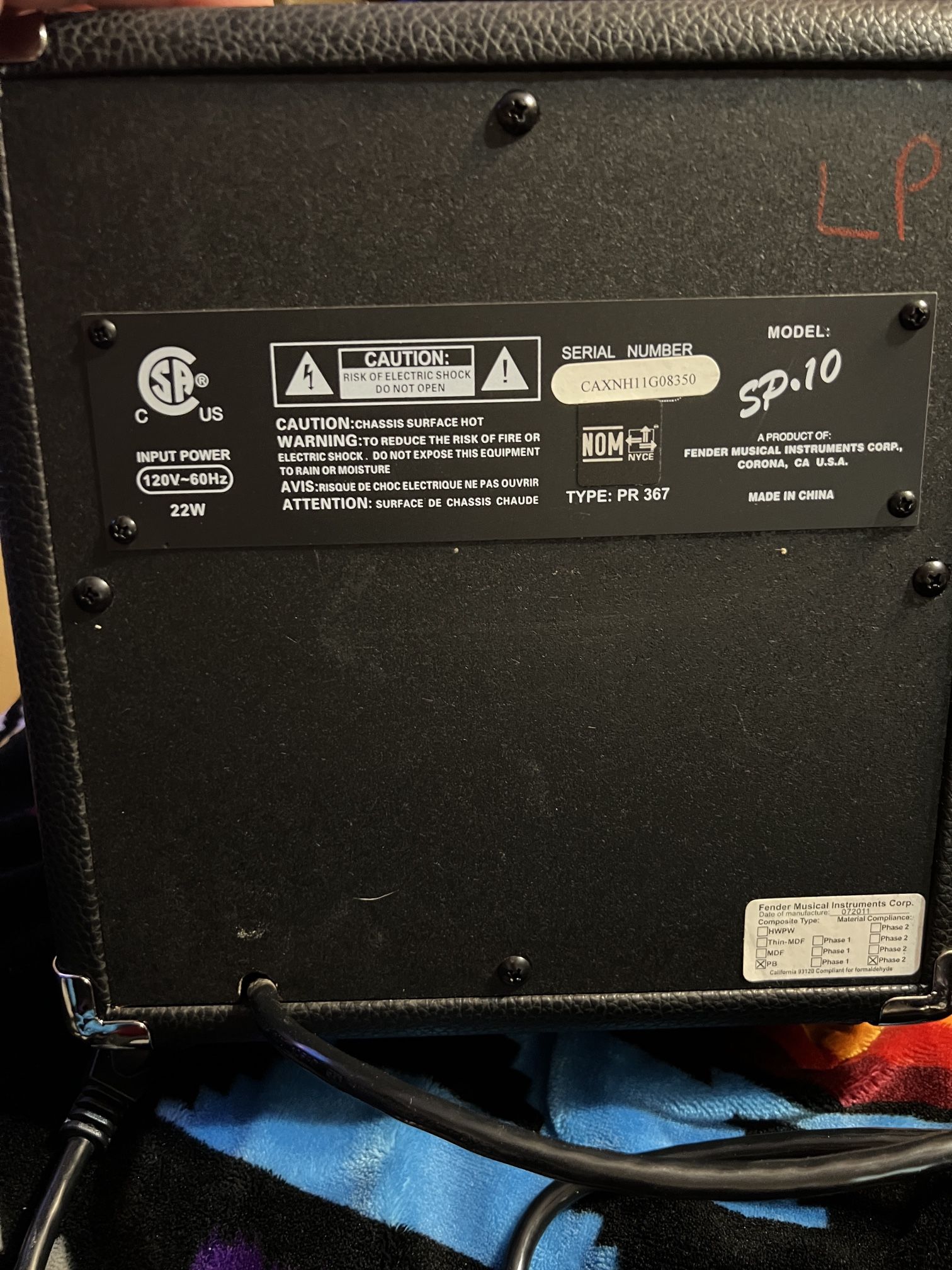 Fender Sp-10 Amp