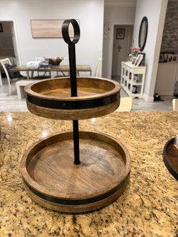 2-Tier Rustic Wooden Farmhouse Tray