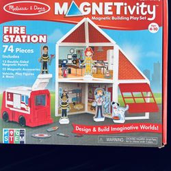 Melisa and Doug fire station magnetic playset