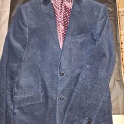 Express Navy Blue Corduroy Jacket: Size Extra Slim 40R/40R