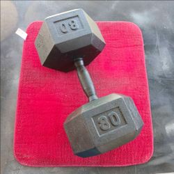 SINGLE 80 LBS Cast Iron Dumbbell. REFURBISHED