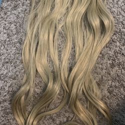 Extensiones de cabello ondulado sintético sin Clip, de una pieza postizo,