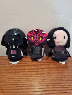 Star Wars Itty Bittys Hallmark Collection Set 3pcs  Plush Toy Minifigures  Miniplush  Darth Vader,  Darth Maul  And Kylo Ren