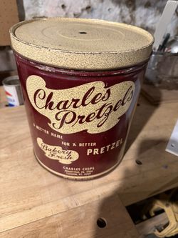 Vintage Charles pretzels Tin