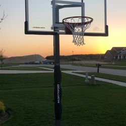 Goaliath 60 inch in ground basketball hoop, adjustable basketball court 