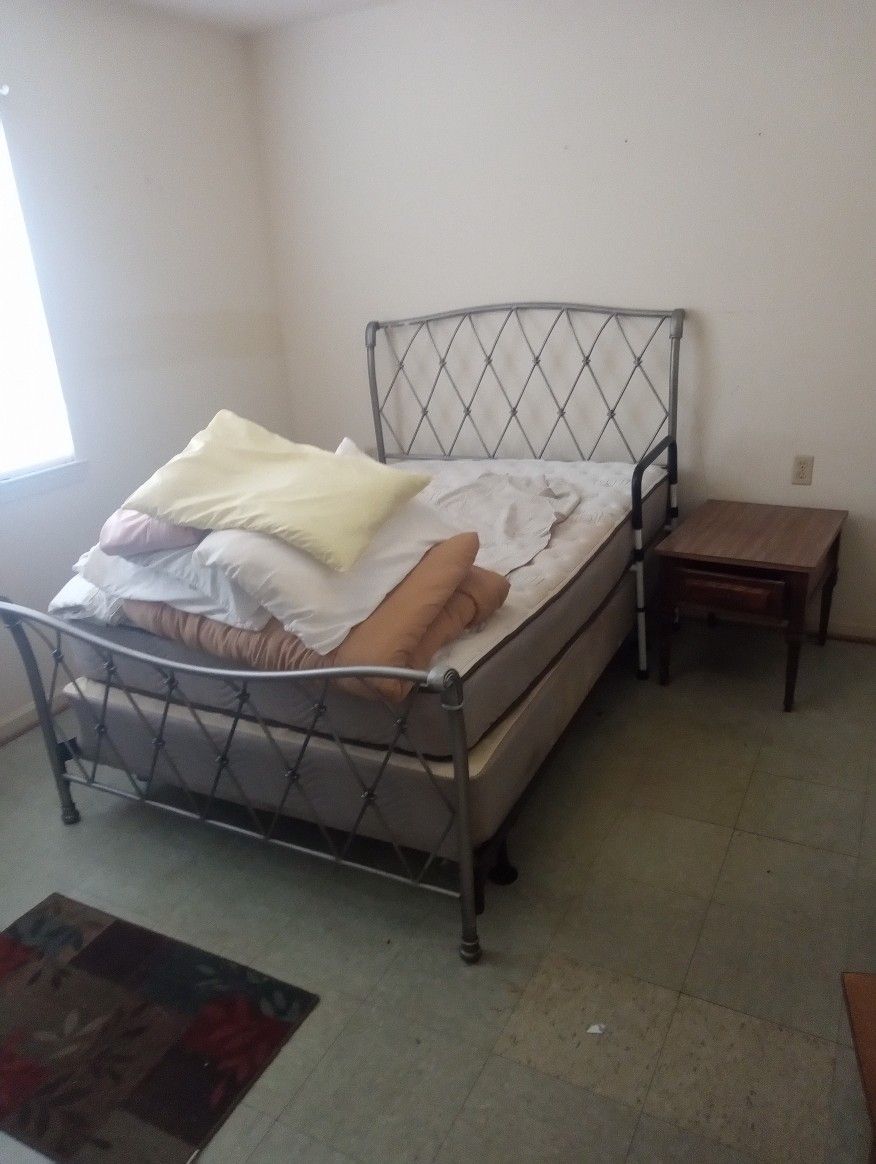 Bed Frame And Table In Bed $100