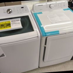 SAMSUNG TOP LOAD SET WASHER AND DRYER SET OPEN BOX ITEMS 92U