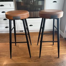 Faux Leather Bar Stools (set of 2)