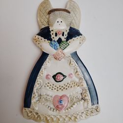 Kitchen Angel Ceramic Spoon Rest ~ Vintage 80s