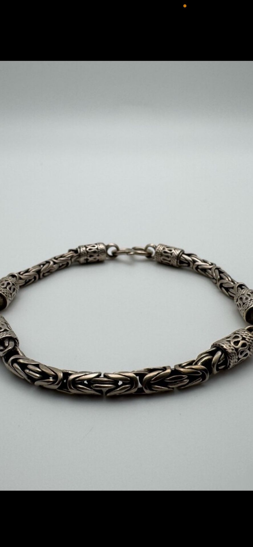 Sterling Silver 925 Byzantine Bracelet 8.75”