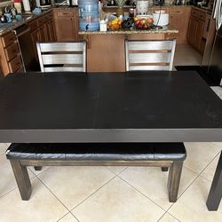 Wooden Table Set IKEA 1x Table 2x Chairs 1x Bench